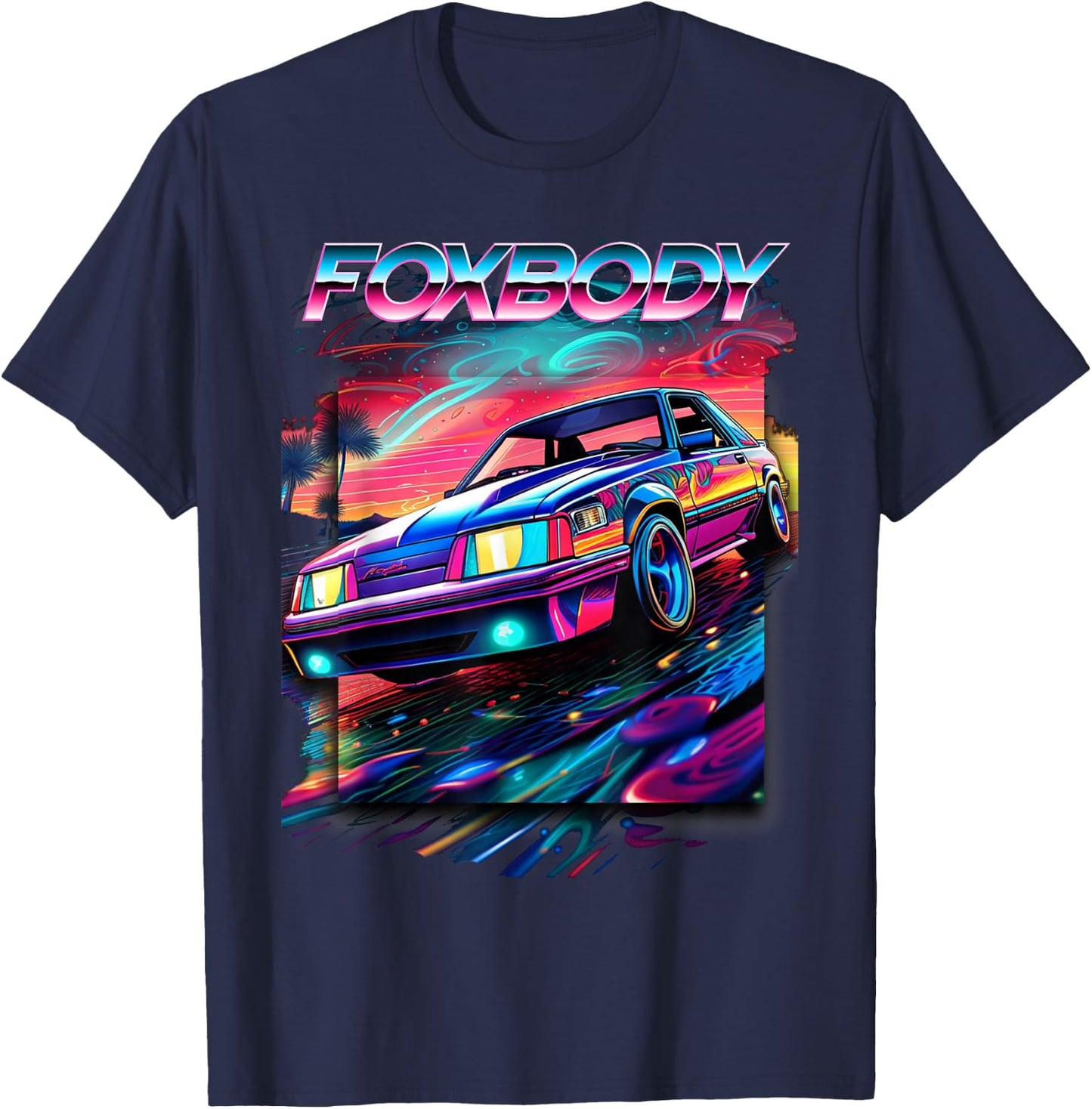 Foxbody, Foxbody Nation, Foxbody stang, Car enthusiast T-Shirt - T-Shirt | Navy