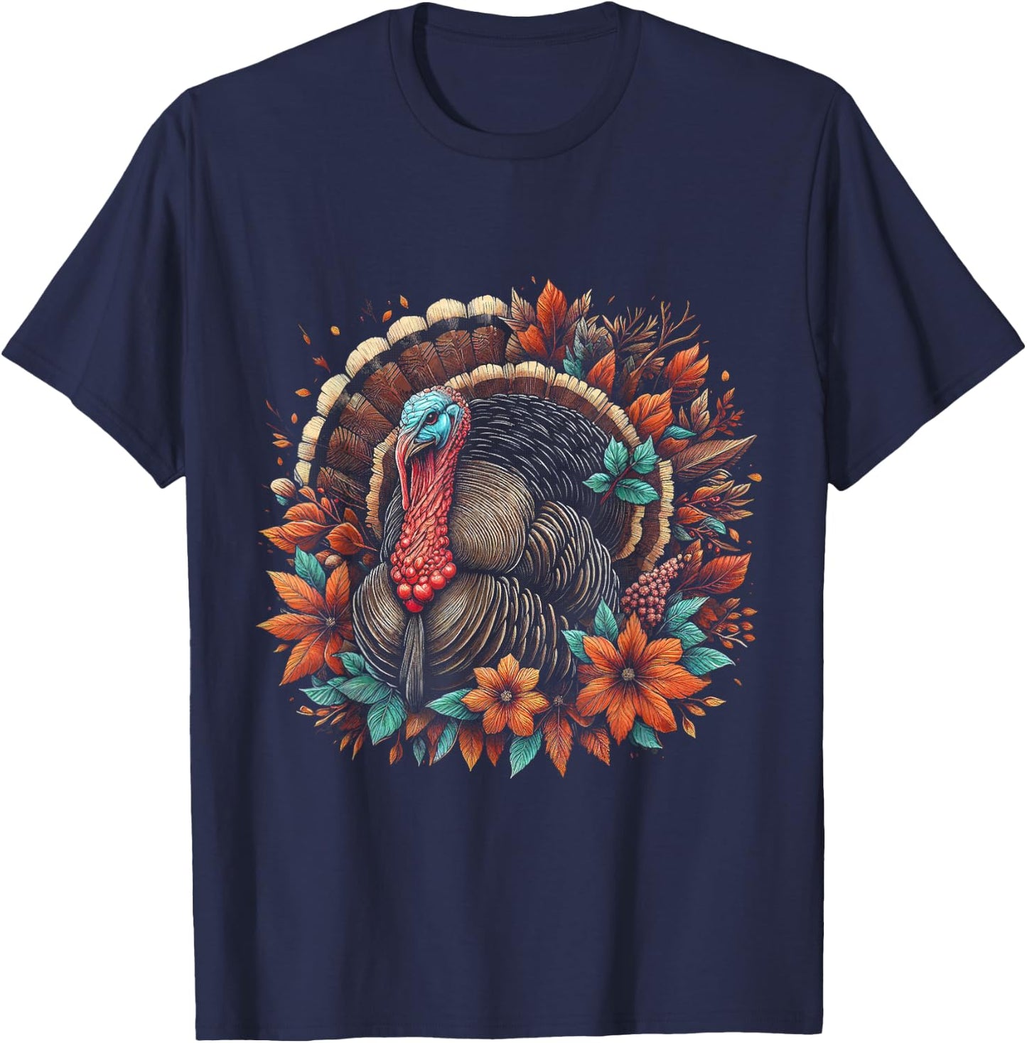 Thanksgiving Turkey Family Fall Happy Thanksgiving Women T-Shirt - T-Shirt | Navy