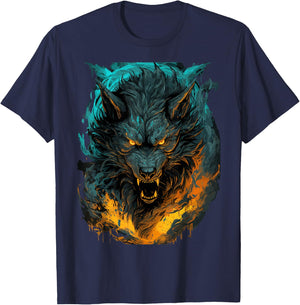 Fenrir Wolf - Norse Mythology - Ragnarok Viking T-Shirt - T-Shirt | Navy