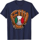 Mexico Flag Baseball Ball Softball Mexican Sport Player T-Shirt - T-Shirt | Navy