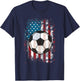Soccer Ball American Flag USA for Soccer Lovers Women Kids Men T-Shirt - T-Shirt | Navy