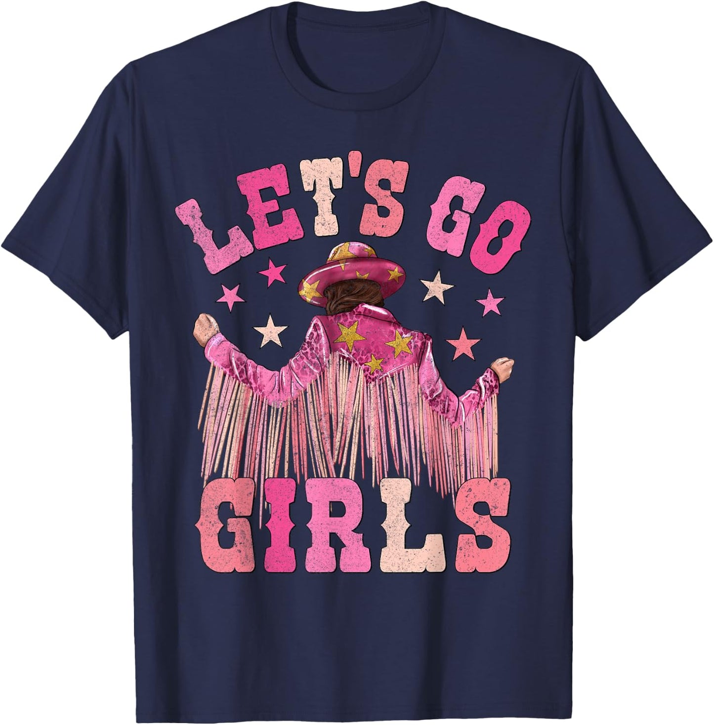 Let's Go Girls Western Country Cowgirl Bachelorette Matching T-Shirt - T-Shirt | Navy