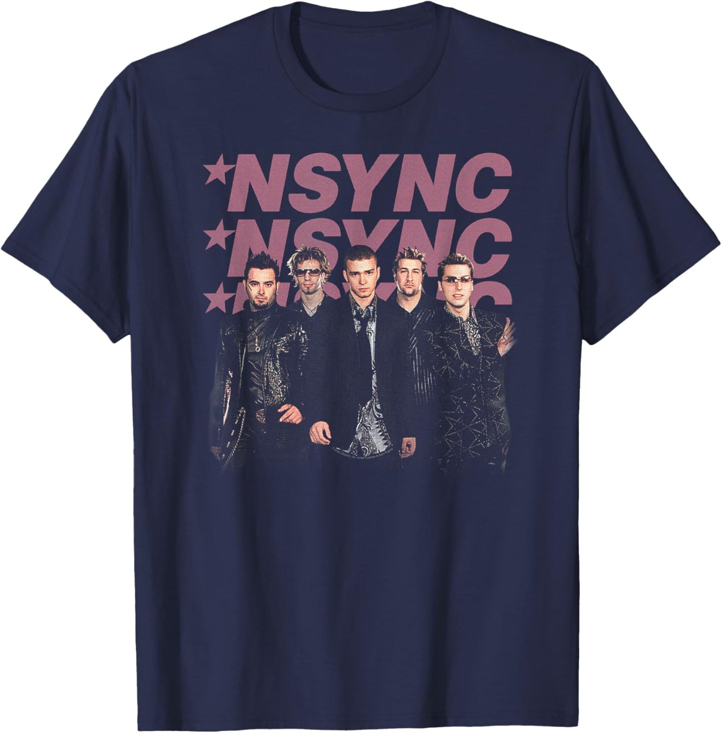 NSYNC Official Triple NSYNC Band T-Shirt - T-Shirt | Navy