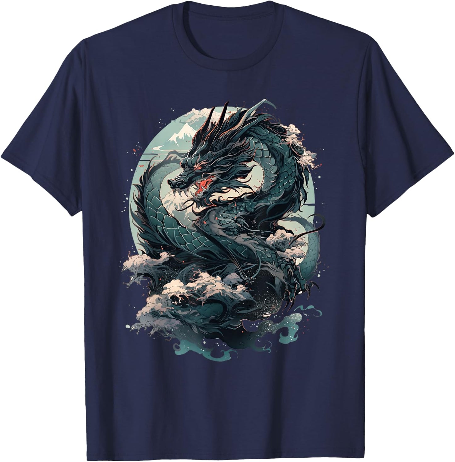 Japanese Aesthetic Dragon japanese art Japan Tattoo T-Shirt - T-Shirt | Navy