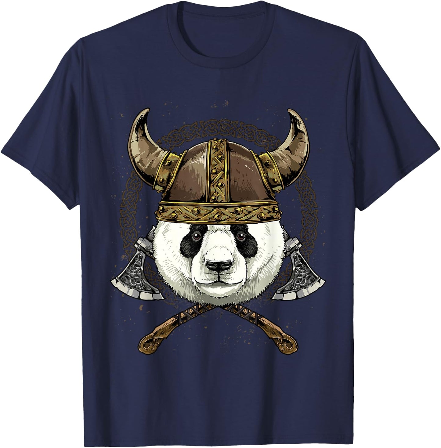 Viking Giant Panda Bear Renaissance Norse Pagan Valhalla T-Shirt - T-Shirt | Navy