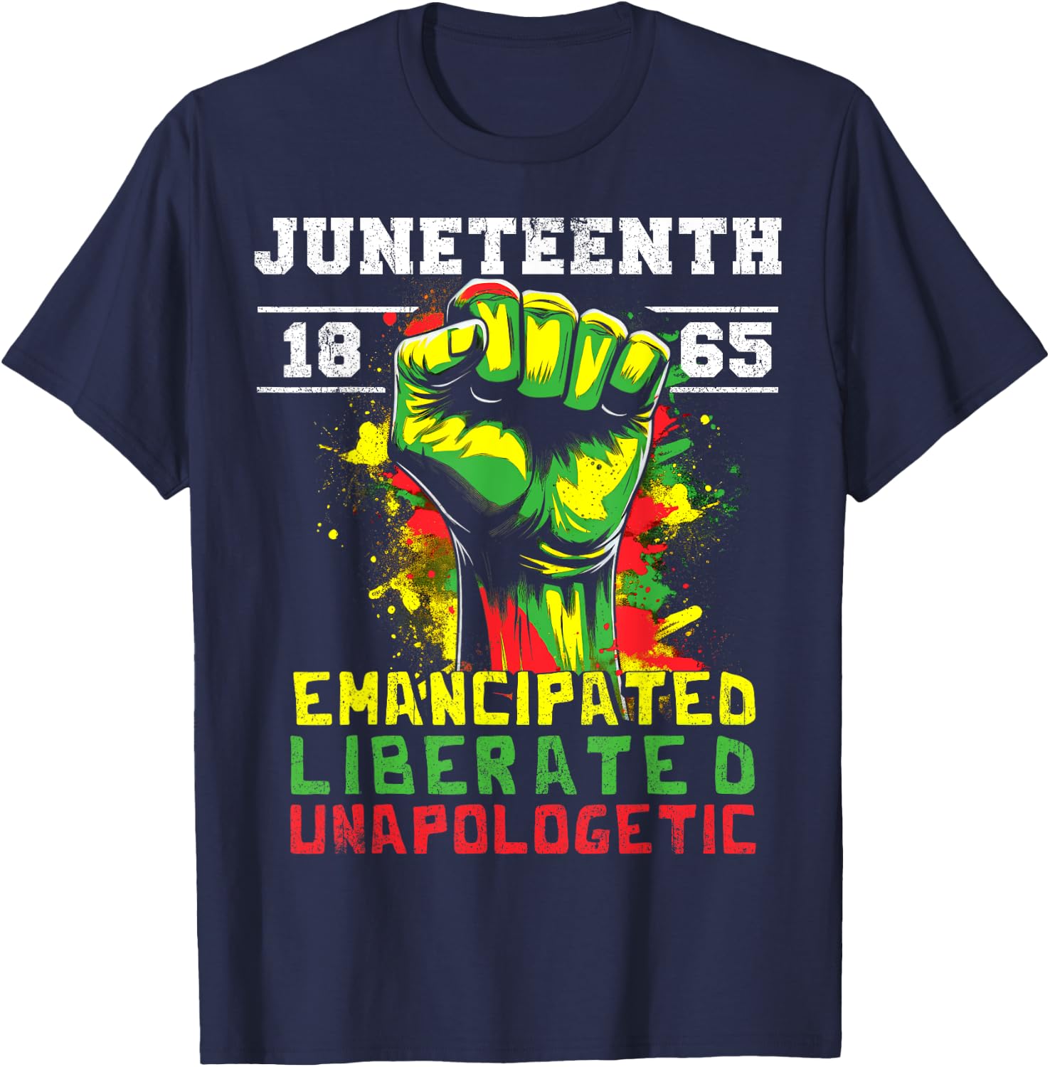 Juneteenth 1865 Black History African American Freedom T-Shirt - T-Shirt | Navy
