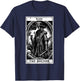 Tarot Card Plague Medical Doctor Magic Occult White on Black T-Shirt - T-Shirt | Navy