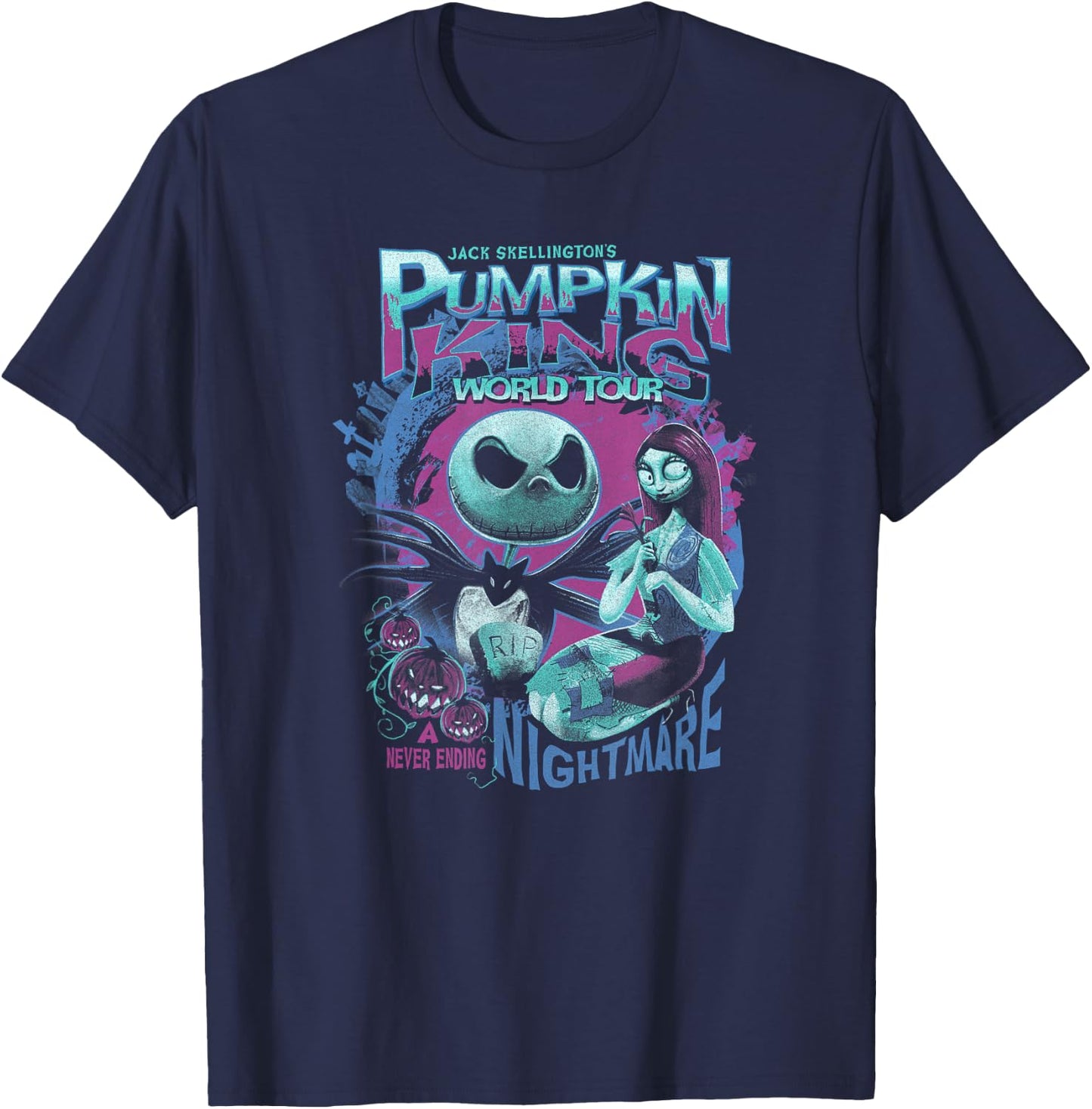 Disney The Nightmare Before Christmas Jack and Sally Tour T-Shirt - T-Shirt | Navy