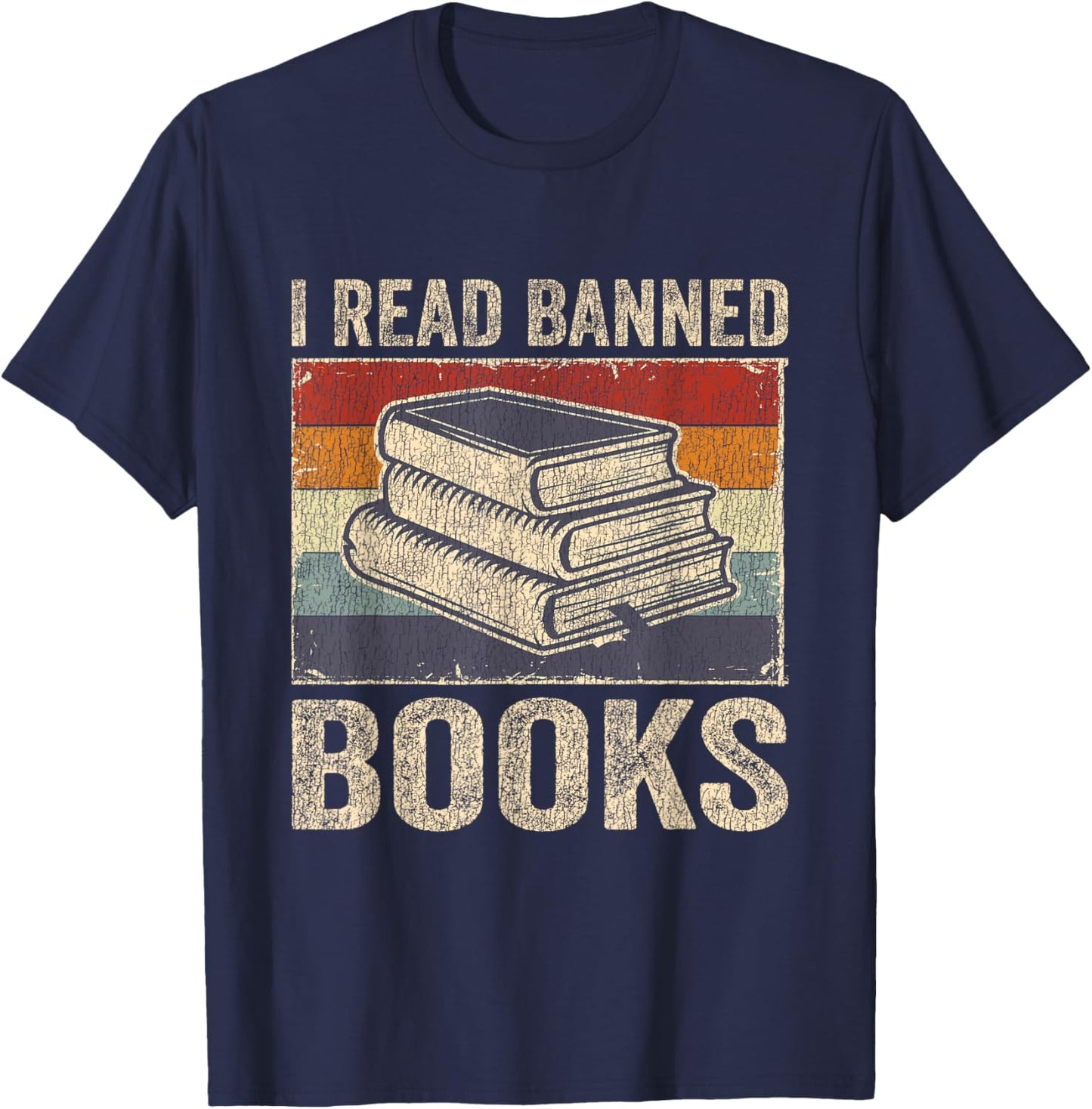 I Read Banned Books Week Librarian Freedom Reader Nerd Men T-Shirt - T-Shirt | Navy