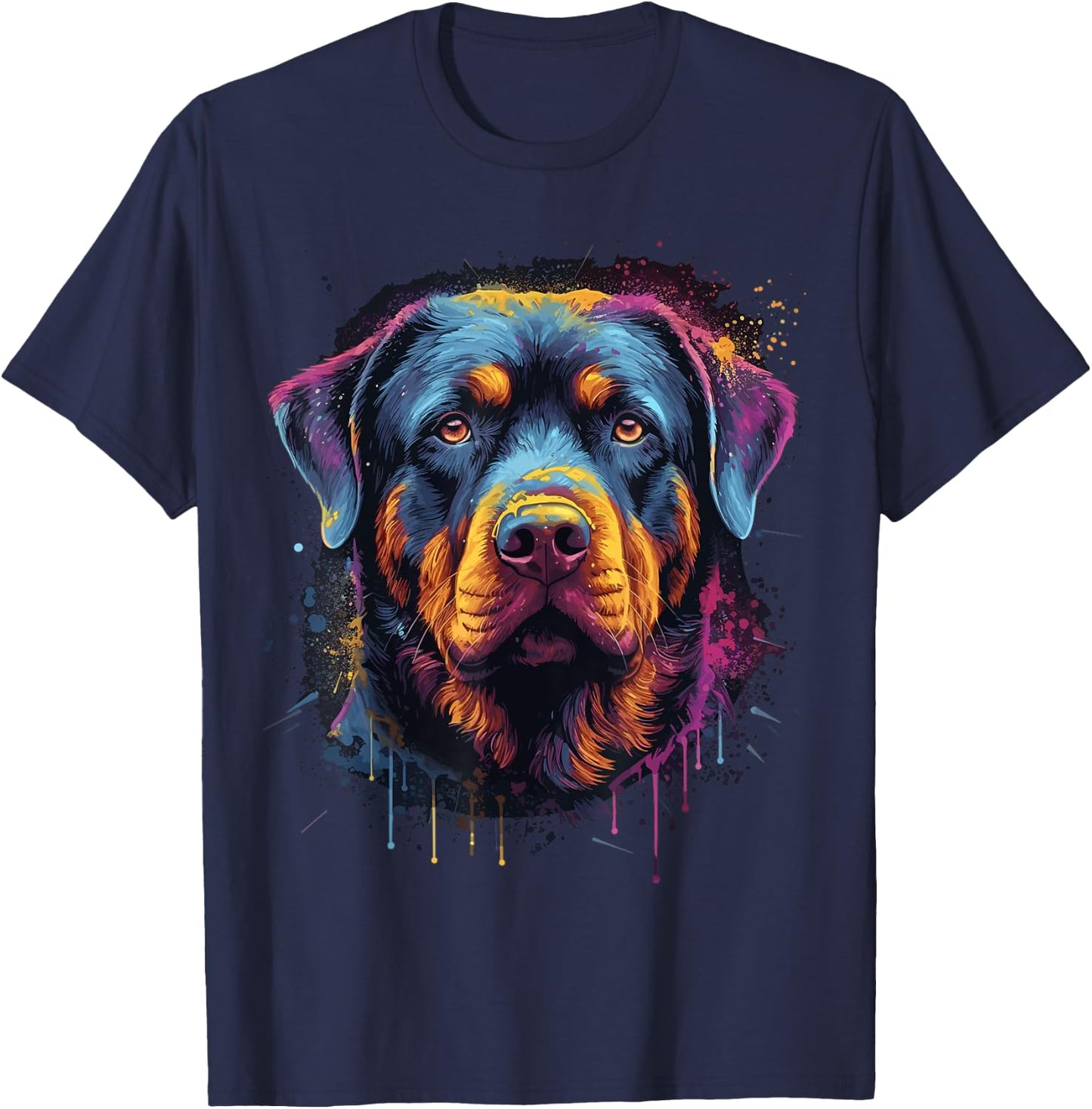 Cute Rottweiler Dog Lover Colorful Men Women Boys Girls T-Shirt - T-Shirt | Navy