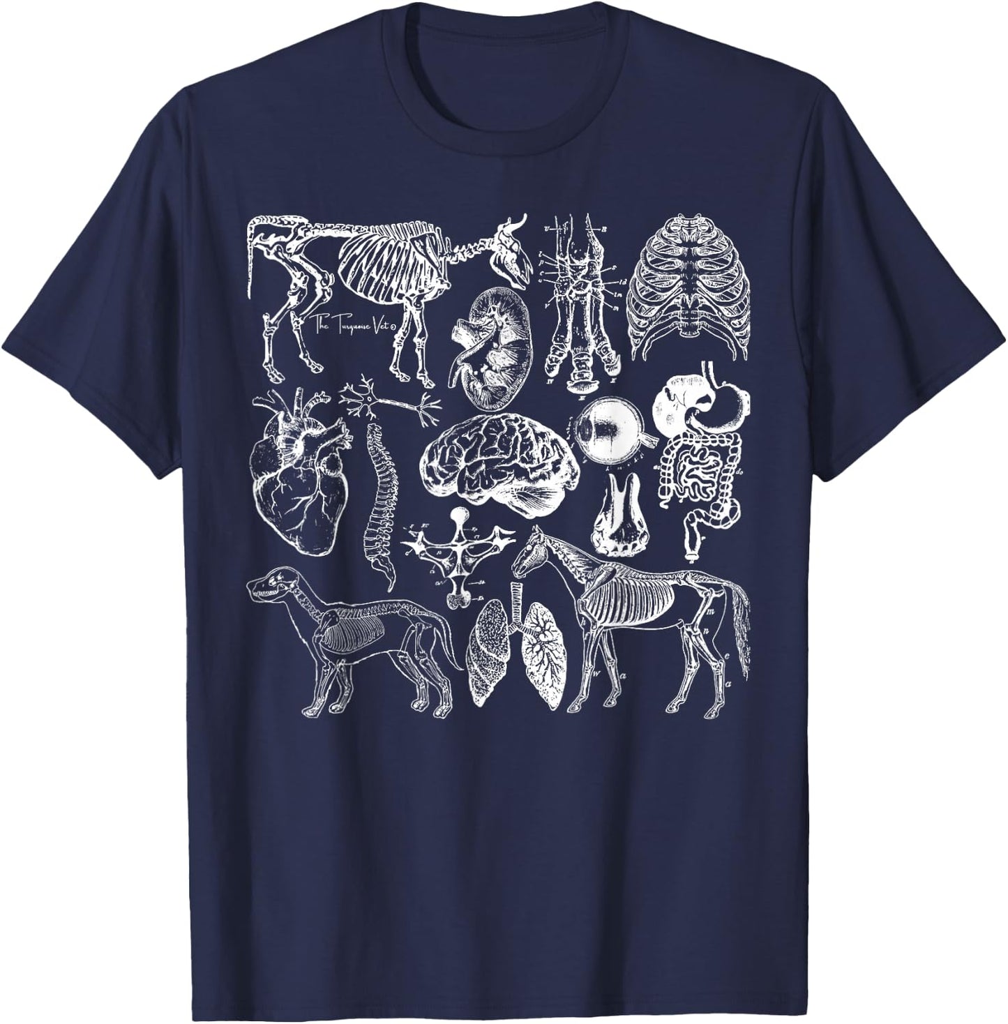 Veterinary Anatomy Animal Design T-Shirt - T-Shirt | Navy