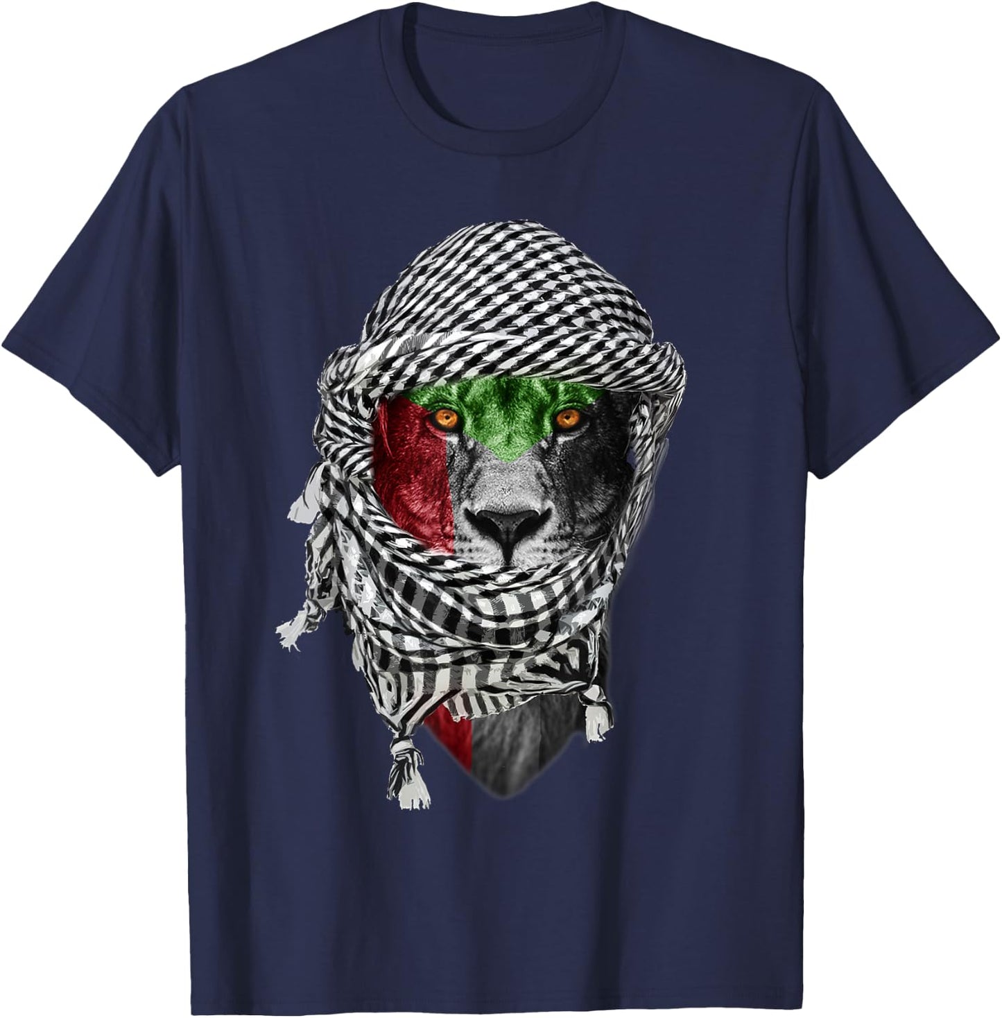 Free Palestine, Palestinian Lion T-Shirt - T-Shirt | Navy