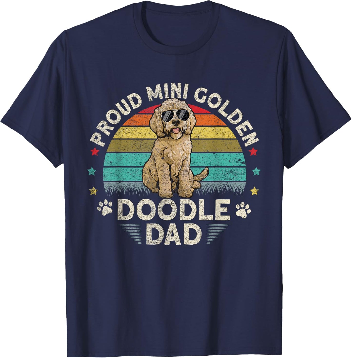 Mini Golden Doodle Plush Shoes Minidoodle Mini Goldendoodle T-Shirt - T-Shirt | Navy