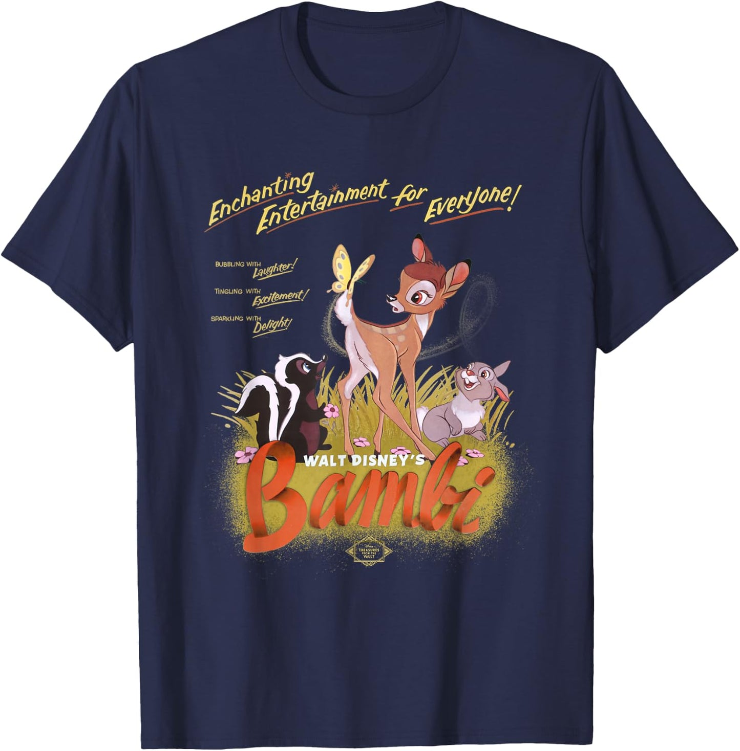 Disney Bambi Vintage Movie Art Classic T-Shirt - T-Shirt | Navy