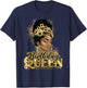 Birthday Queen African American Black Woman T-Shirt - T-Shirt | Navy