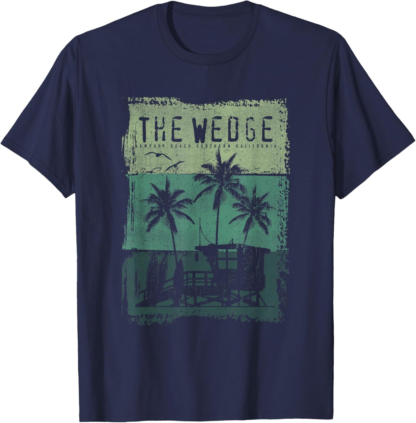 The Wedge Newport Beach California Best Surf Spot T-Shirt - T-Shirt | Navy
