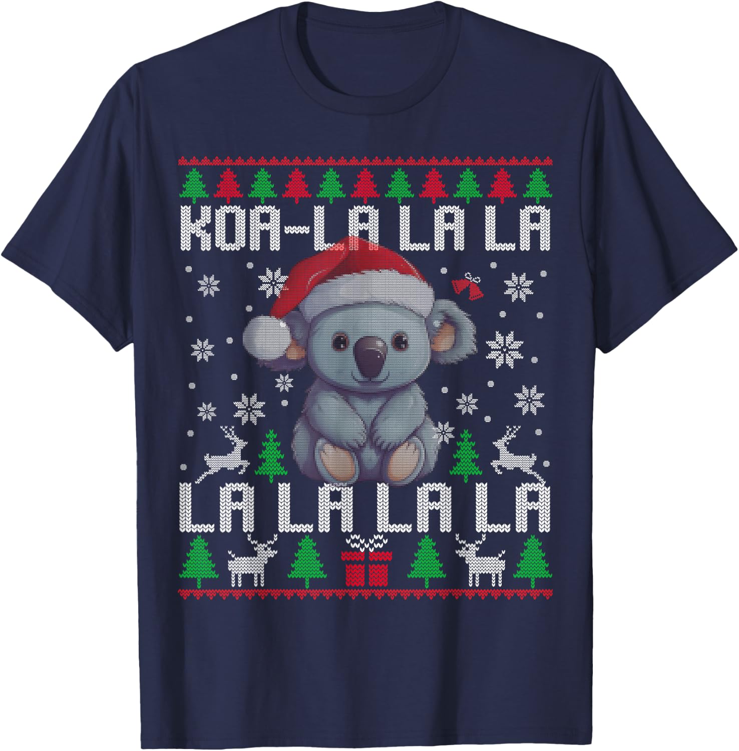 Koa-la la la Cute Koala Ugly Christmas Australian Men Kids T-Shirt - T-Shirt | Navy