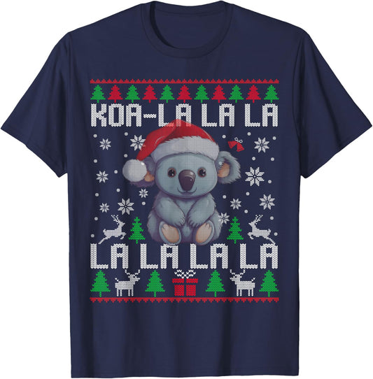 Koa-la la la Cute Koala Ugly Christmas Australian Men Kids T-Shirt - T-Shirt | Navy