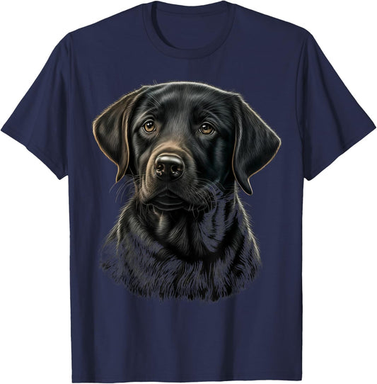 Cute black Labrador Dog on black Labrador Retriever Lover T-Shirt - T-Shirt | Navy