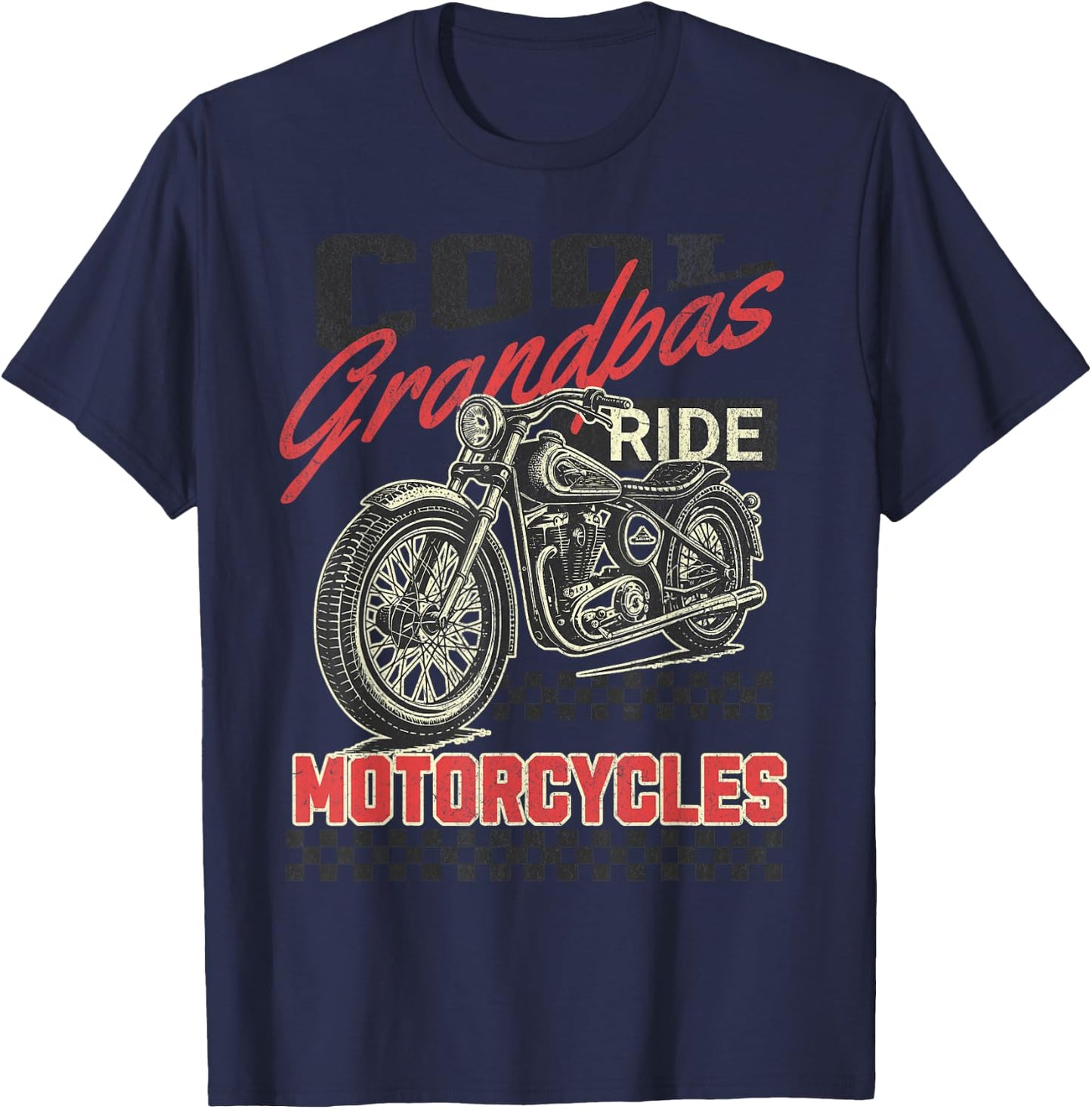 Cool Grandpas Ride Motorcycles Motorcycle Lovers Rider T-Shirt - T-Shirt | Navy