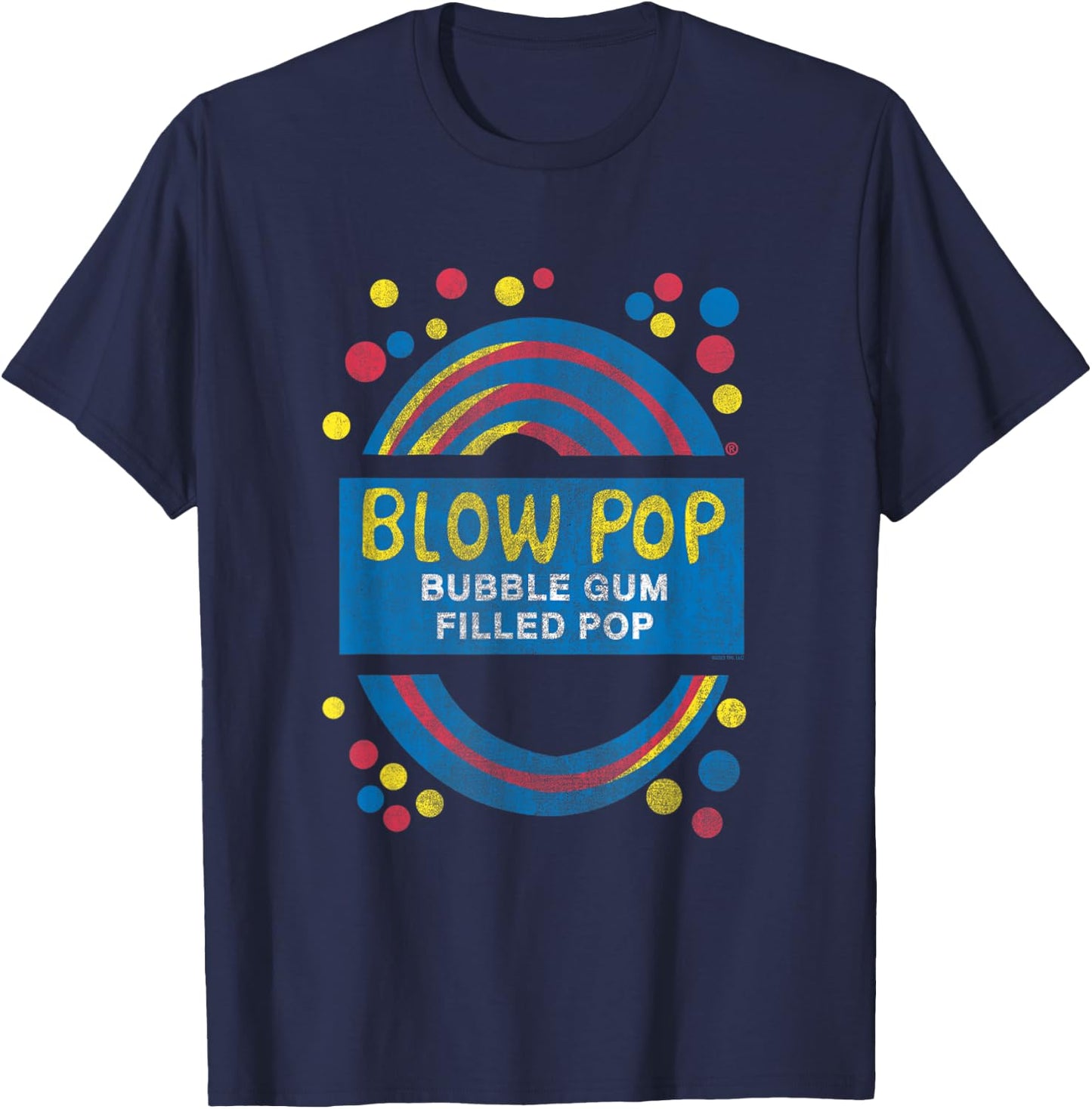 Charms Blow Pop Retro Wrapper Logo Sucker Candy T-Shirt - T-Shirt | Navy