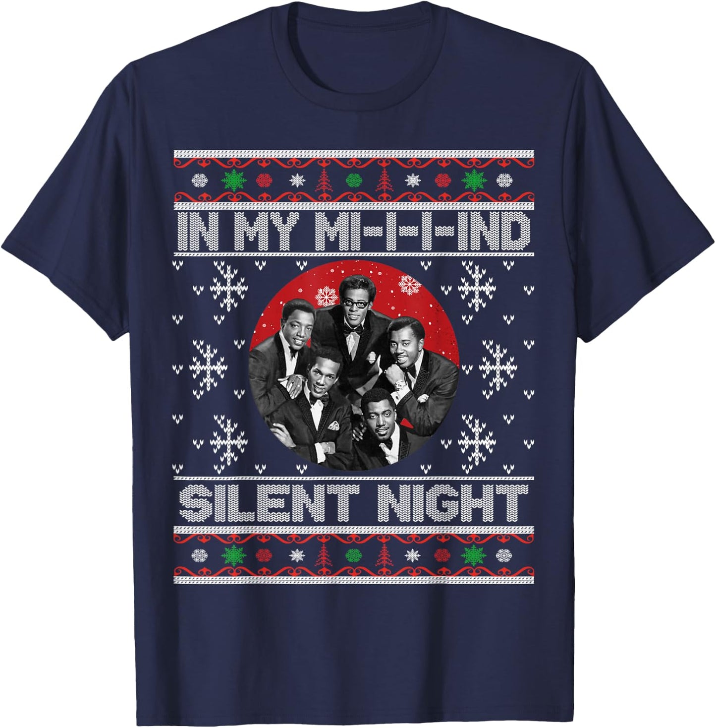 In My Mind Silent Night Ugly Christmas Xmas Family Sweater T-Shirt - T-Shirt | Navy