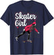 Cool Skateboard Art For Teen Girls Kids Skateboarding Skater T-Shirt - T-Shirt | Navy