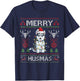 Cute Merry Huskymas Ugly Sweater Husky Christmas Tree Dog T-Shirt - T-Shirt | Navy