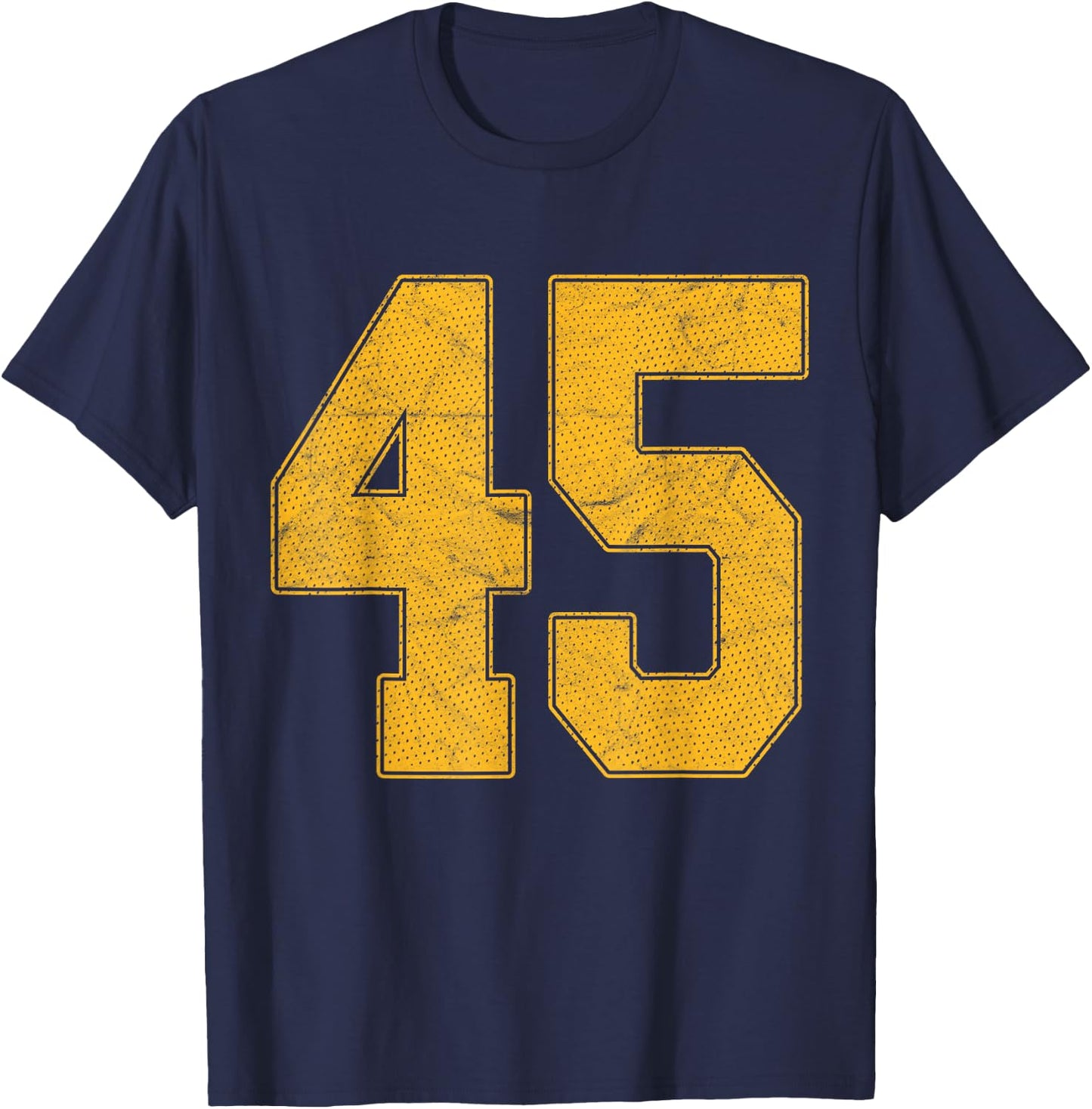 Number 45 Numbered Uniform Sports Team Jersey 45th Birthday T-Shirt - T-Shirt | Navy