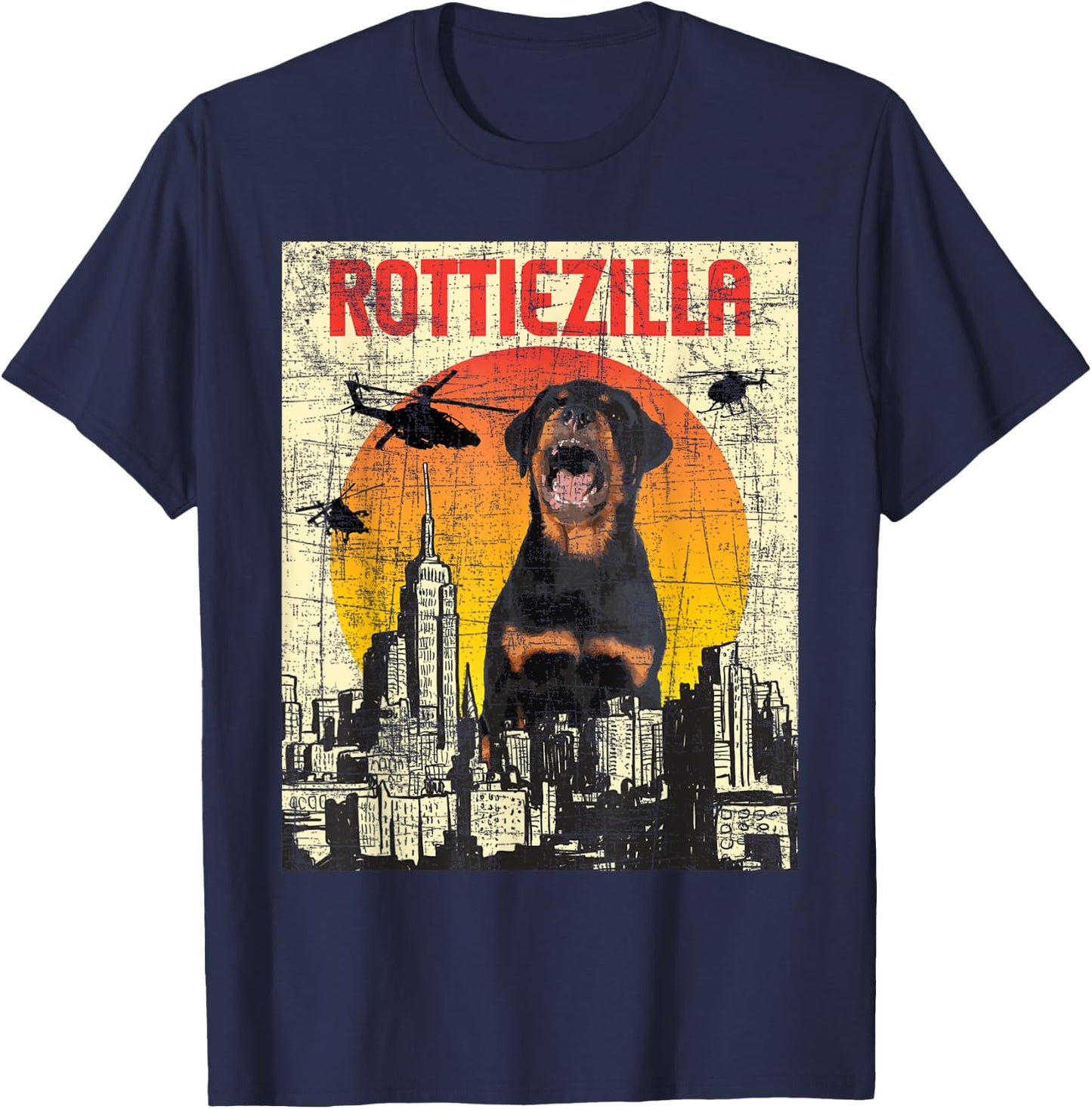 Rottiezilla - Rottweiler Pet Owner Puppy Lover Dog Breeder Women Kids T-Shirt - T-Shirt | Navy