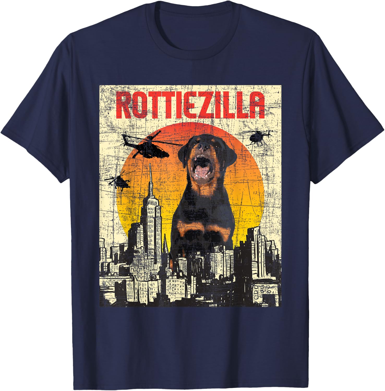 Rottiezilla - Rottweiler Pet Owner Puppy Lover Dog Breeder Women Kids T-Shirt - T-Shirt | Navy
