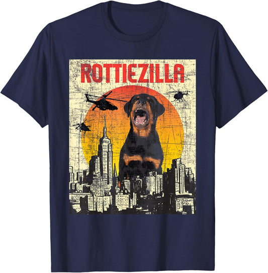 Rottiezilla - Rottweiler Pet Owner Puppy Lover Dog Breeder Women Kids T-Shirt - T-Shirt | Navy