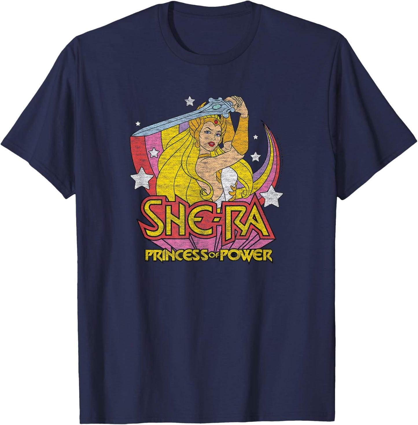 She-Ra - Princess of Power Sword Rainbow T-Shirt - T-Shirt | Navy