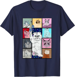 Cute Cat Purring in My Lap Cause It Loves Me Cat Lover T-Shirt - T-Shirt | Navy