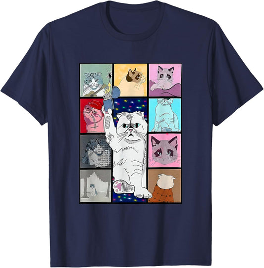 Cute Cat Purring in My Lap Cause It Loves Me Cat Lover T-Shirt - T-Shirt | Navy
