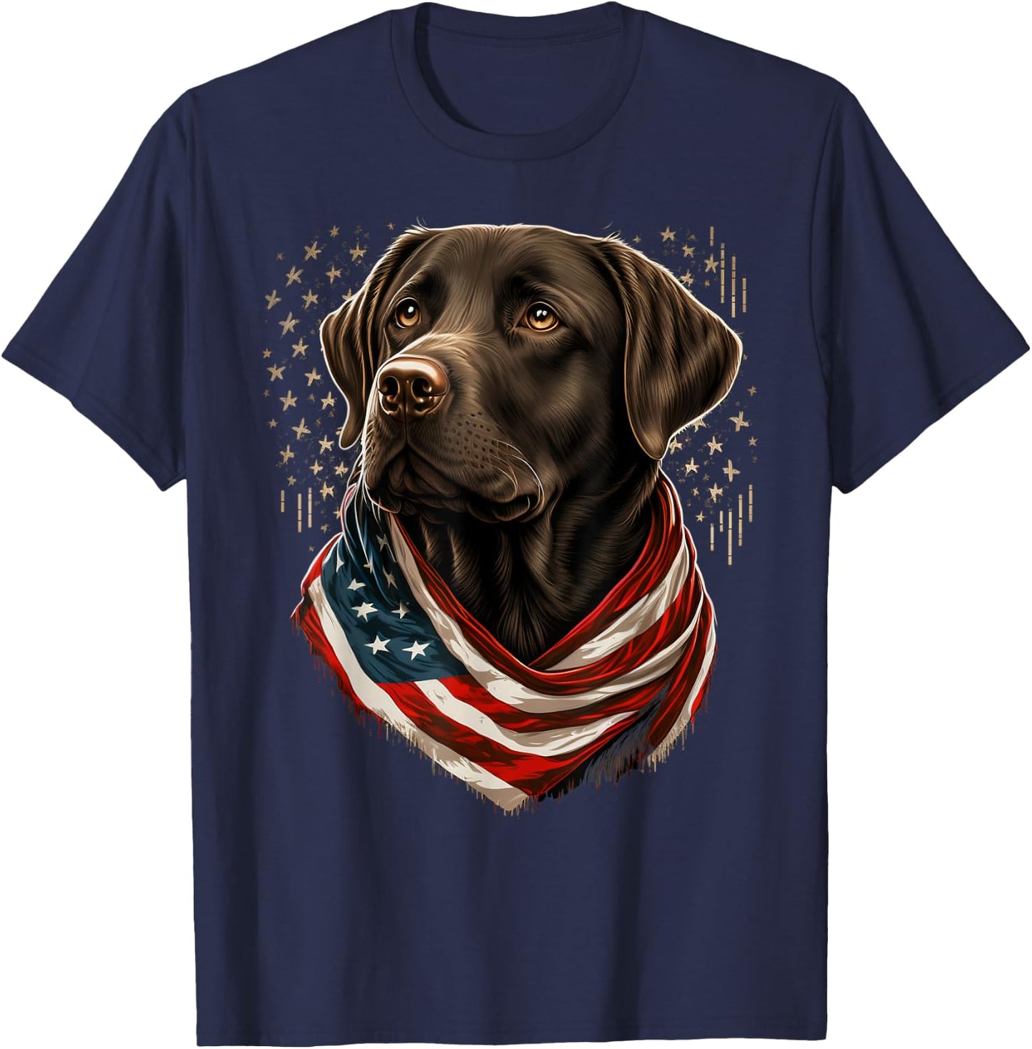 USA 4th Of July brown Patriotic American Labrador Retriever T-Shirt - T-Shirt | Navy