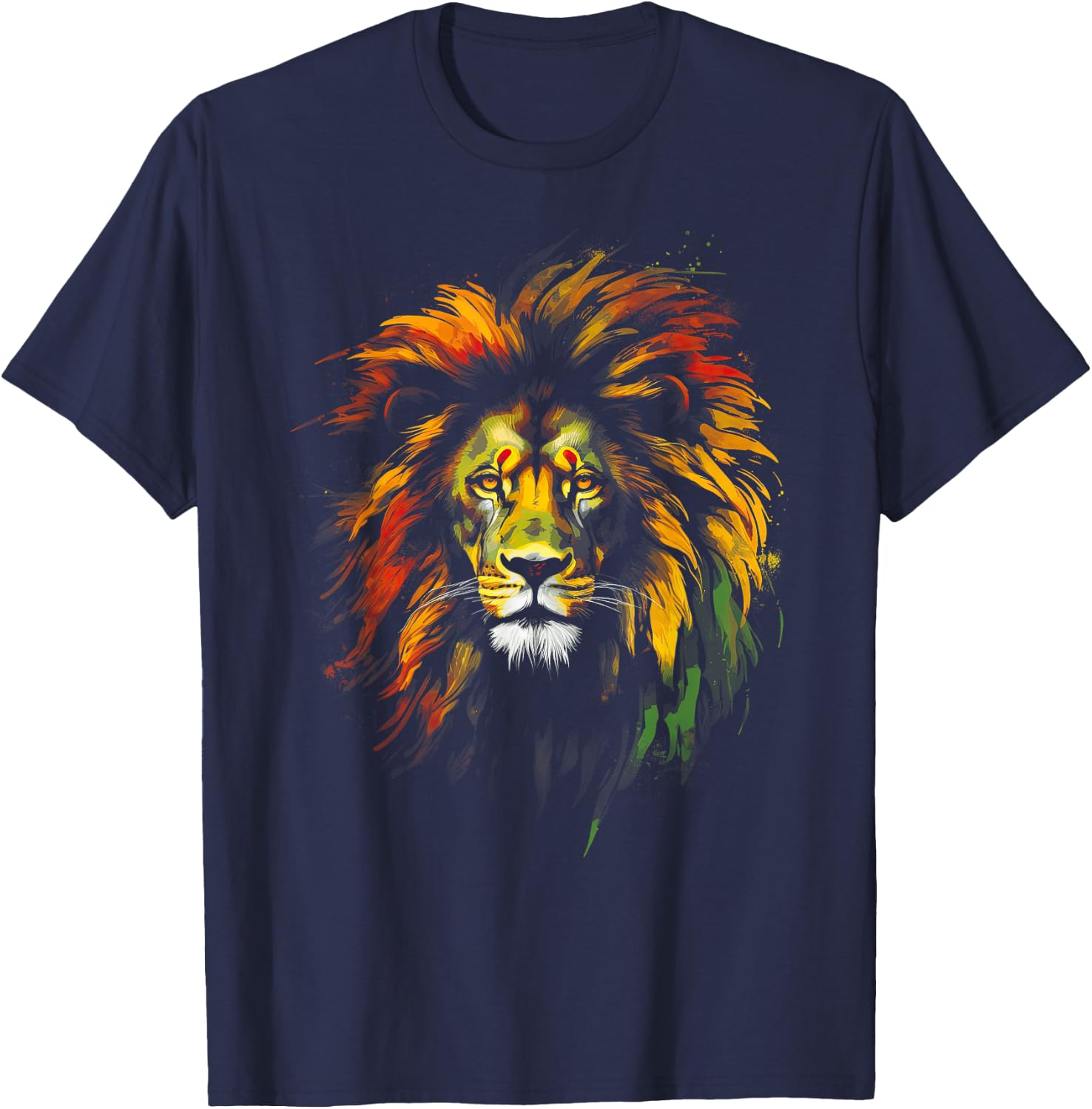 Jamaica Lion Dread locks T-Shirt - T-Shirt | Navy