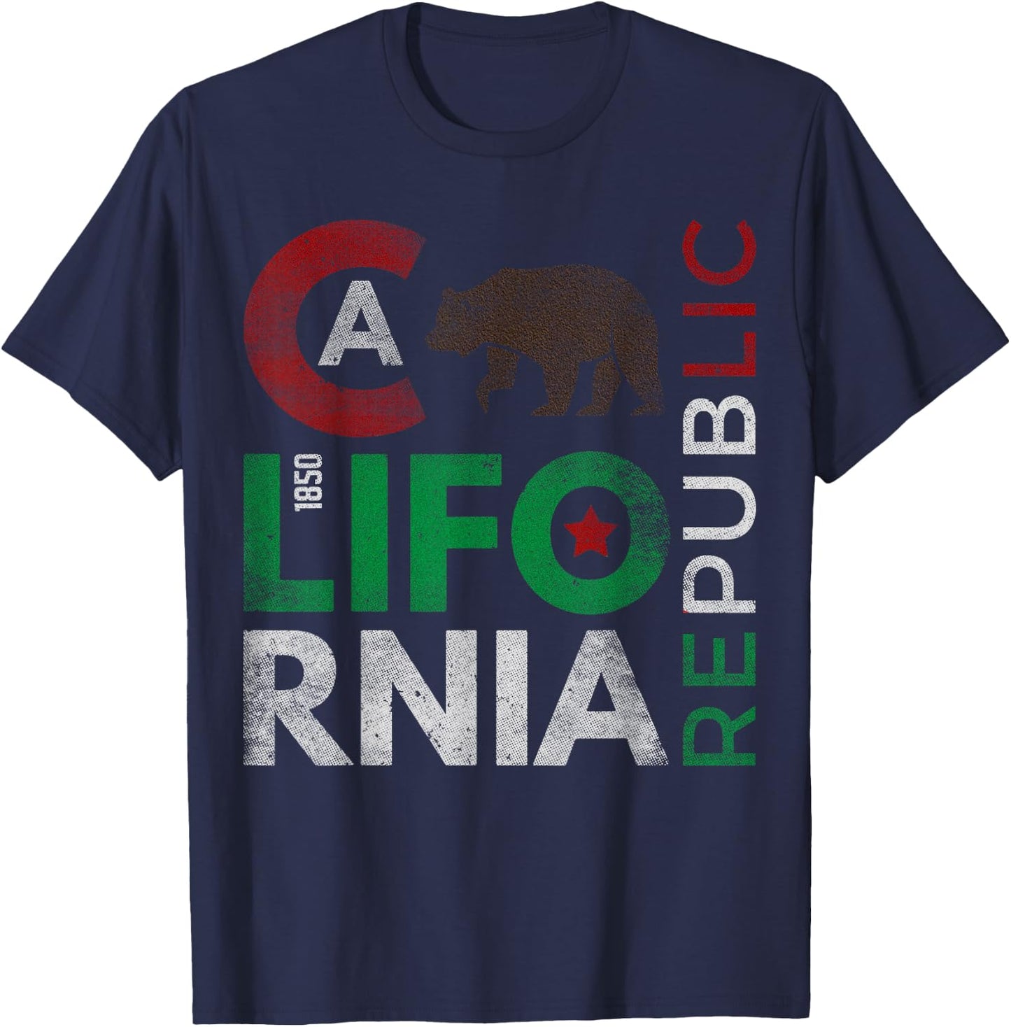 California State CA Cali California Republic The West Coast T-Shirt - T-Shirt | Navy