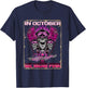 In October We Wear Pink Motorcycle Breast Cancer Biker Skull T-Shirt - T-Shirt | Navy