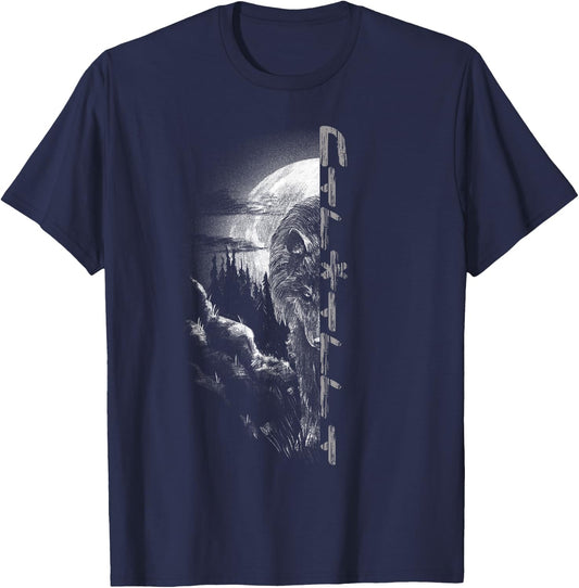 Wolf Fenris Wolf Fenrir Viking Valhalla Runes Germanic T-Shirt - T-Shirt | Navy