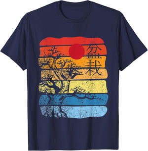 Japanese Retro Bonsai Tree - Horticulturist Gardening Lover T-Shirt - T-Shirt | Navy