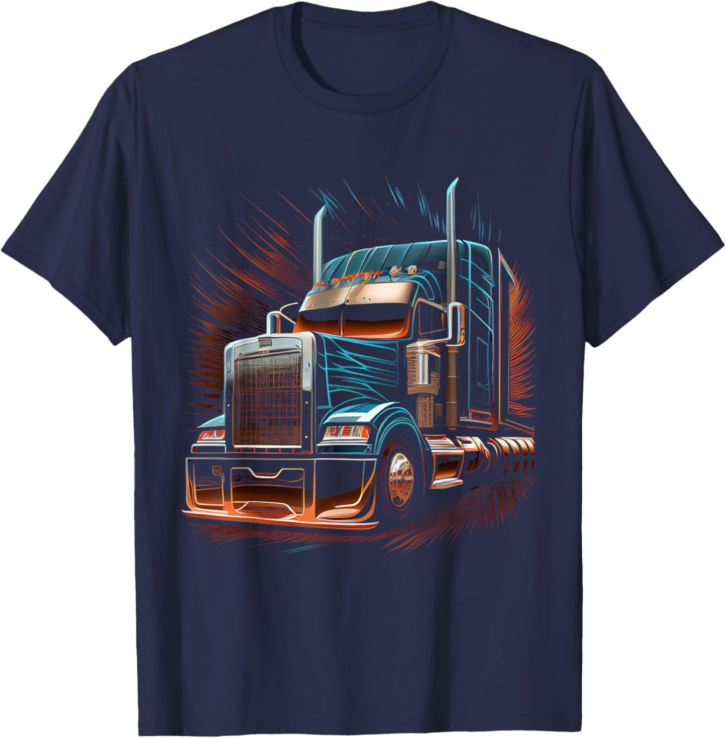 Truck Driver 18 Wheel Trucker T-Shirt - T-Shirt | Navy