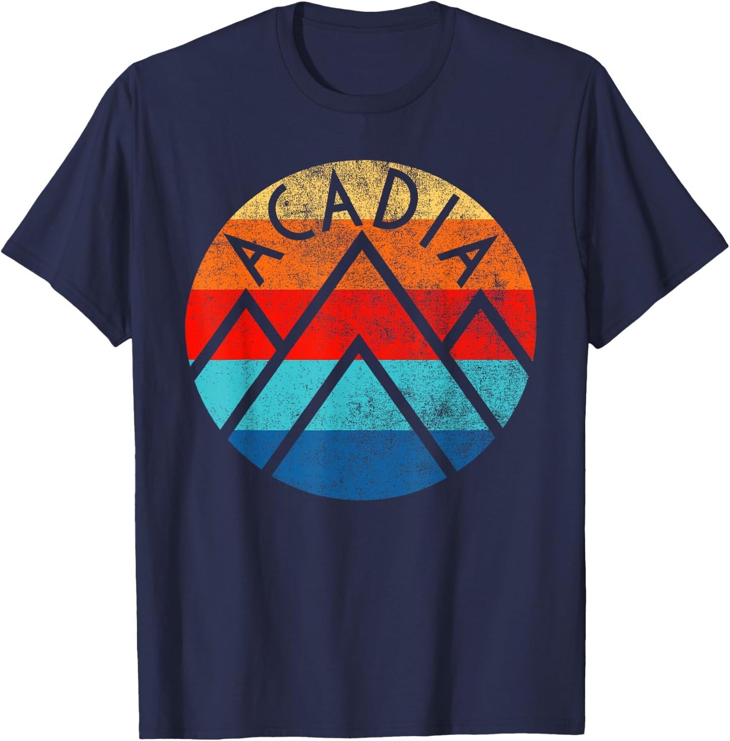 Acadia Maine Nature Hiking Mountains Outdoors Vintage T-Shirt - T-Shirt | Navy