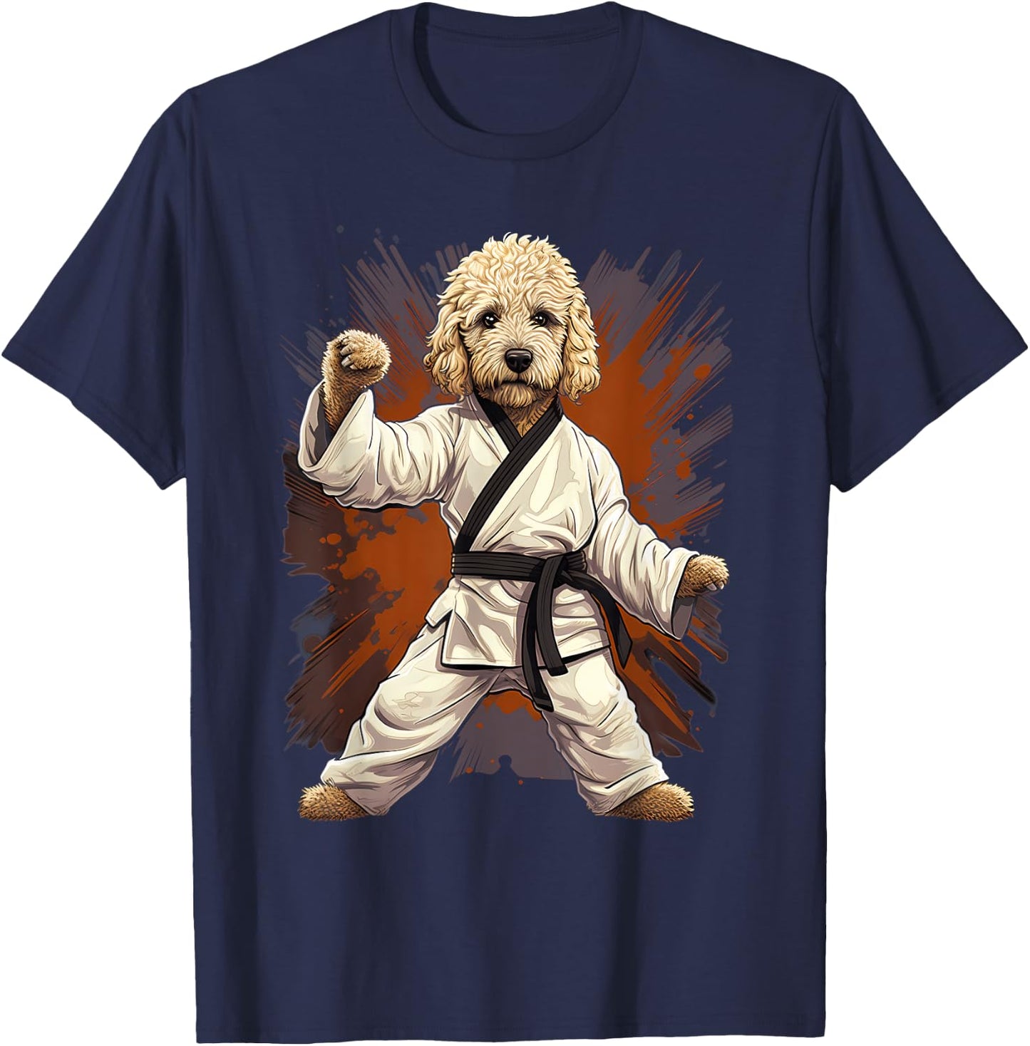 MMA Goldendoodle Dog Karate Women Girls Kids T-Shirt - T-Shirt | Navy