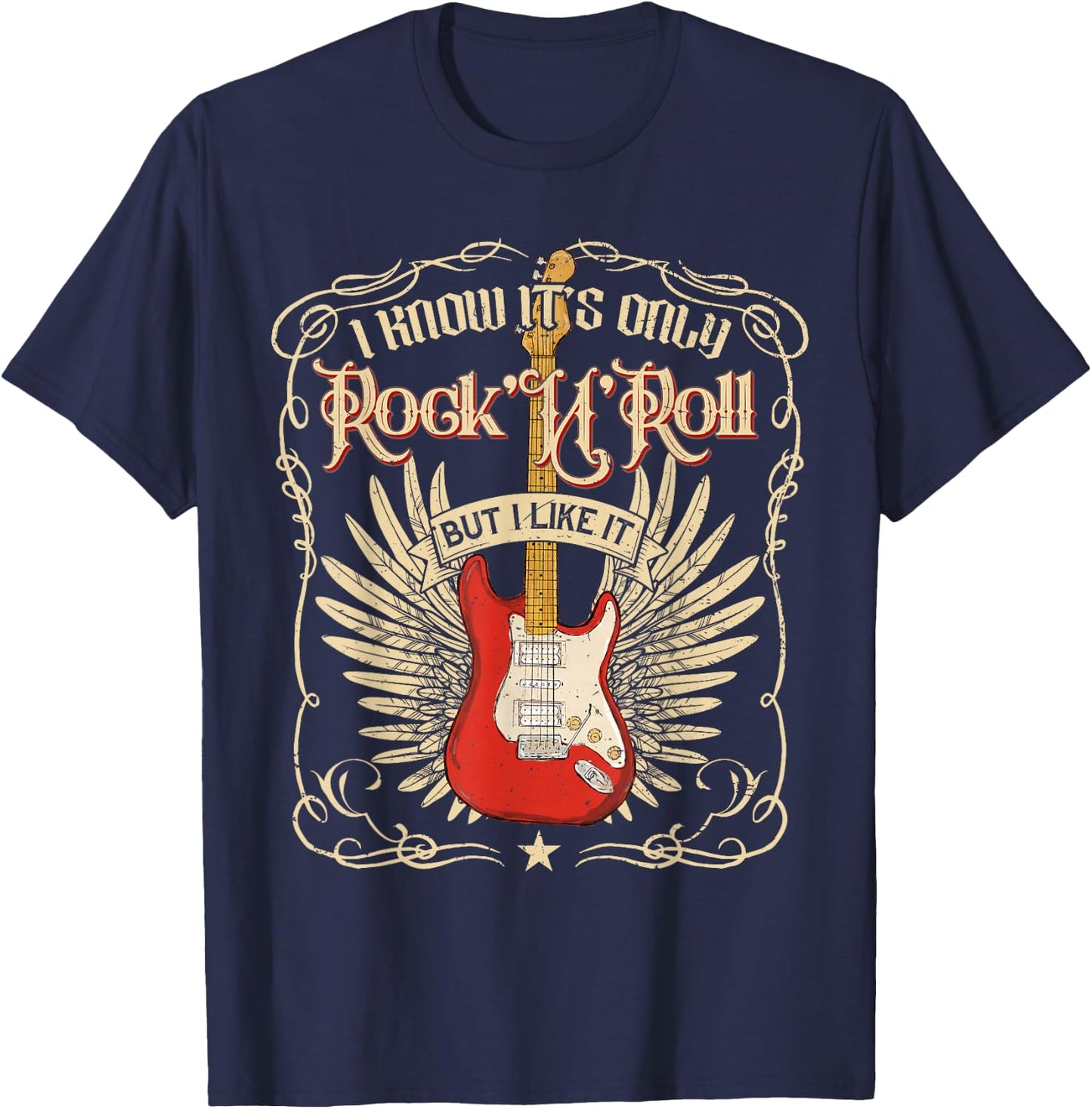 I Know It's Only Rock'n'Roll But I Like It, Rock Music T-Shirt - T-Shirt | Navy