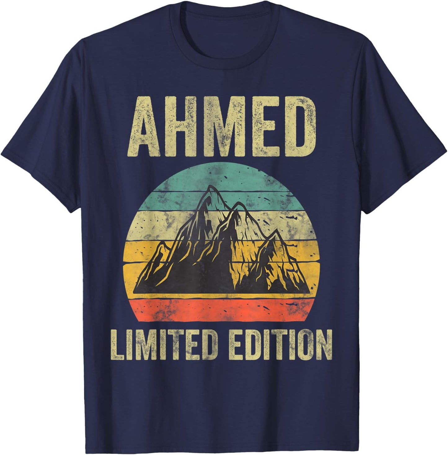 Personalized Name Shirt Ahmed Vintage Limited Edition T-Shirt - T-Shirt | Navy