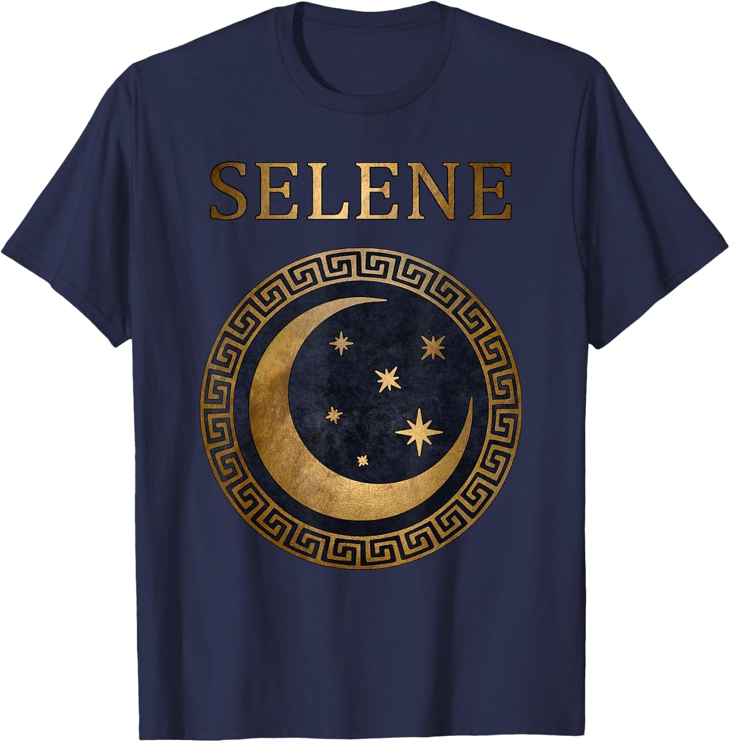 Selene Greek Goddess of Moon Symbol T-Shirt - T-Shirt | Navy