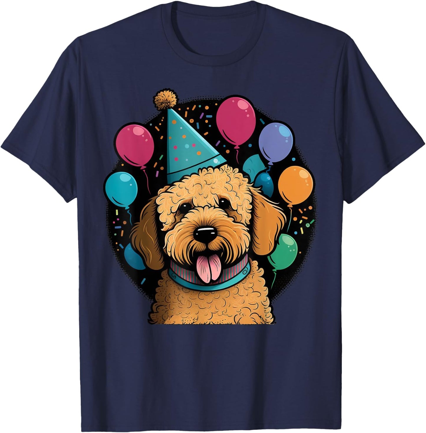 Celebration Goldendoodle Birthday Party Golden Doodle T-Shirt - T-Shirt | Navy
