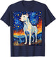 Surreal Starry Night Dogo Argentino Dog T-Shirt - T-Shirt | Navy