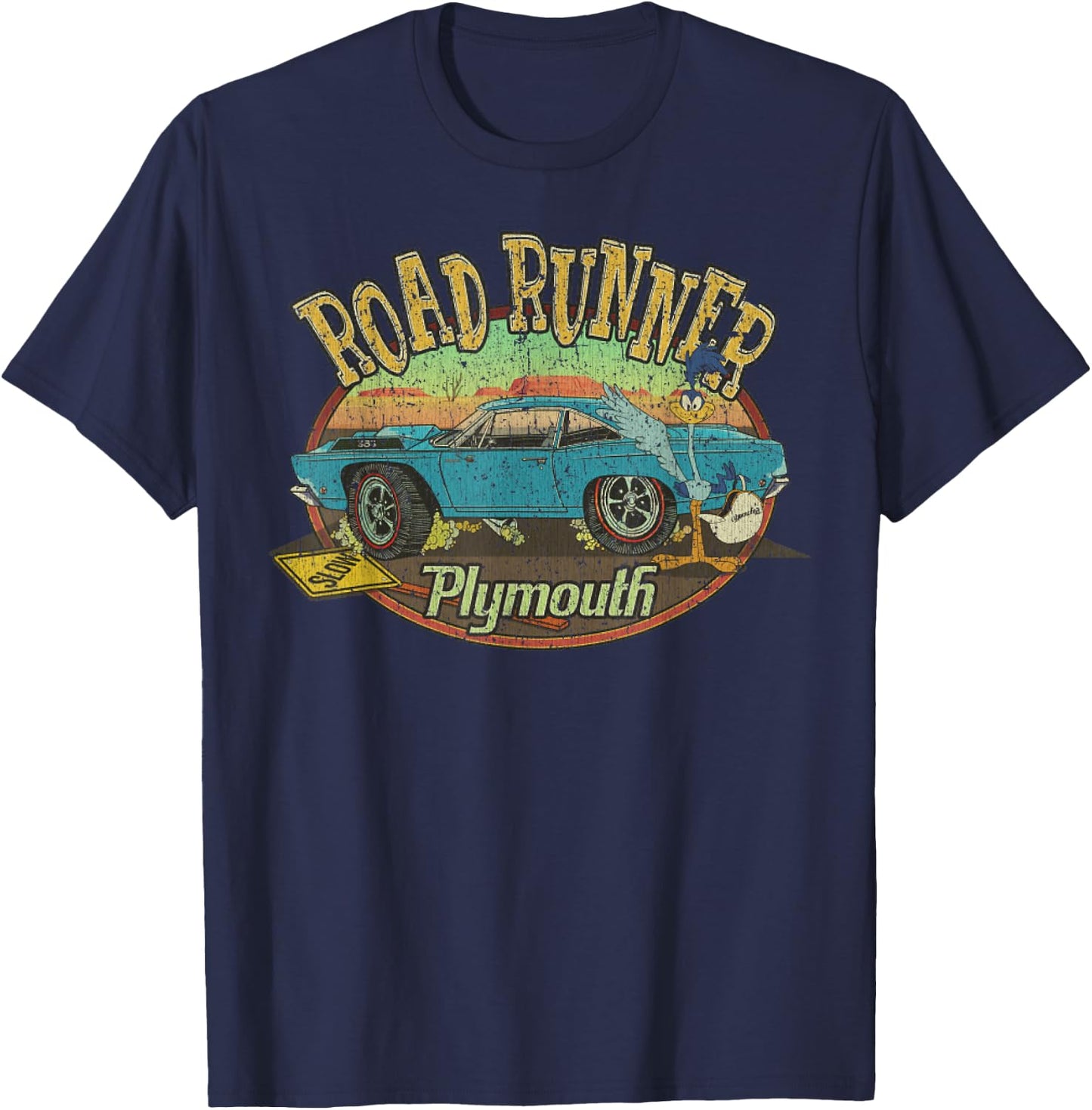 Vintage Plymouth's Road Runner 1968 - Classic Car Gift T-Shirt - T-Shirt | Navy